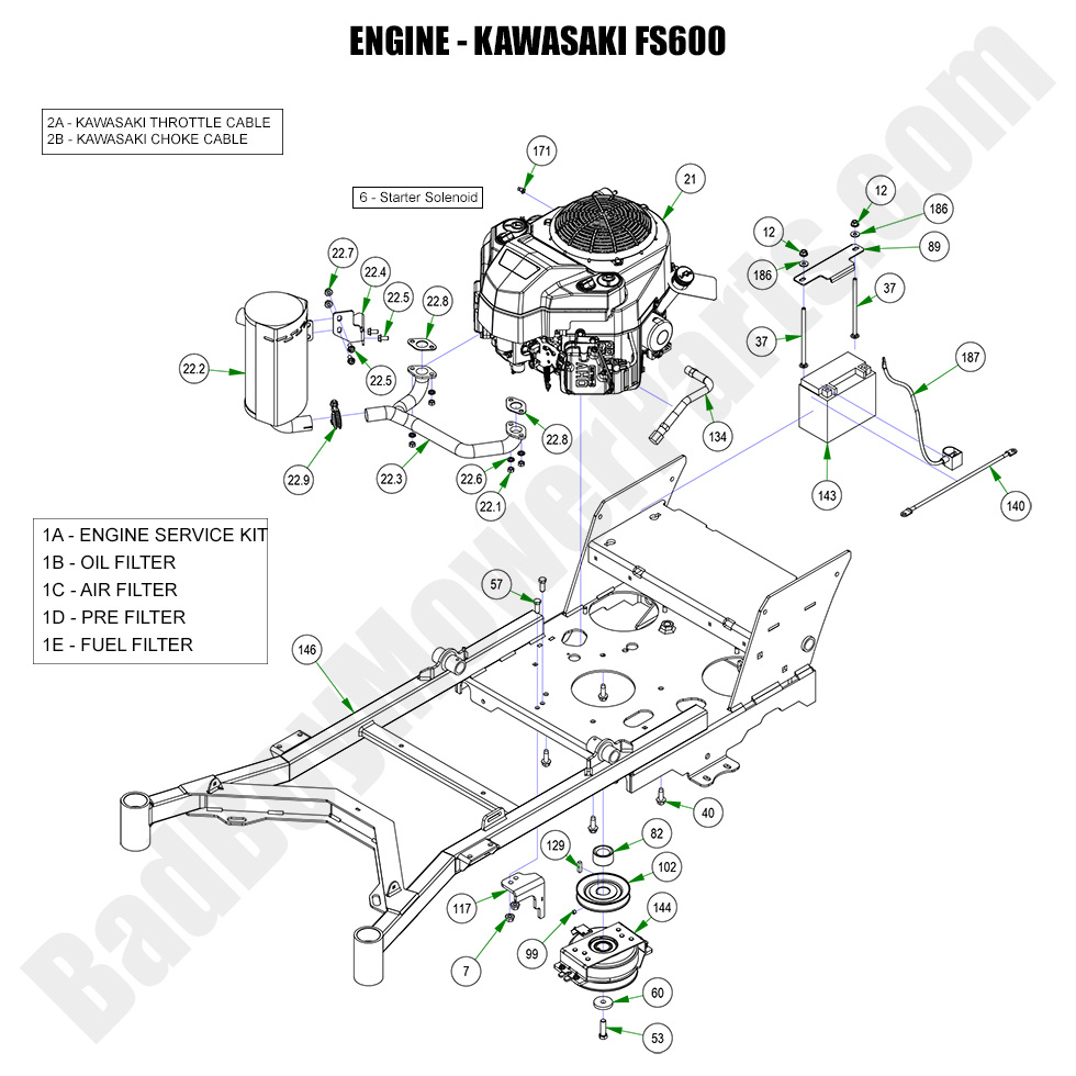 2023 Walk Behind - Engine - Kawasaki FS600